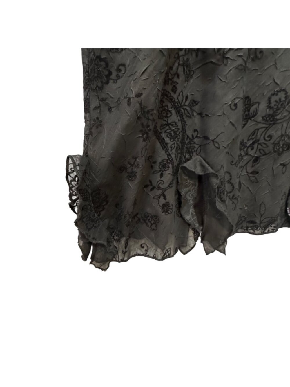 Black Lace Cottagecore Dress Size10P Empire Waist Midi Whimsygoth Dark Romance - Picture 6 of 12